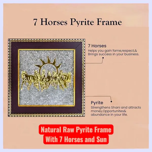 Golden_7_Running_Horses_On_Raw_Pyrite_With_Rising_Sun_Frame_Symbol_Of_Speed,_Strength,_Success,_Prosperity_&_Victory_For_Home_And_Office_Decor