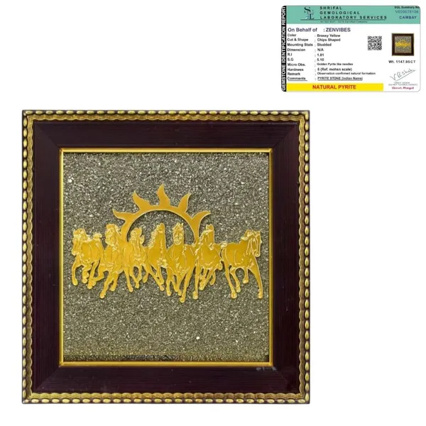 Golden_7_Running_Horses_On_Raw_Pyrite_With_Rising_Sun_Frame_Symbol_Of_Speed,_Strength,_Success,_Prosperity_&_Victory_For_Home_And_Office_Decor