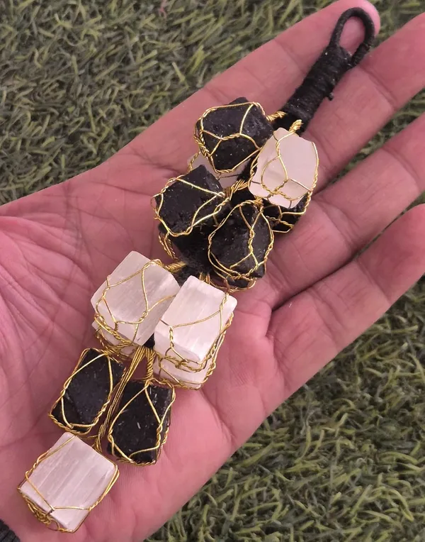 Natural_Handcrafted_Black_Tourmaline_And_Selenite_Hanging_Ornament_Selenite_And_Tourmaline_Rough_Chunks_Hanger_Protection_From_Negative_Energy_&_Evil_Eyes