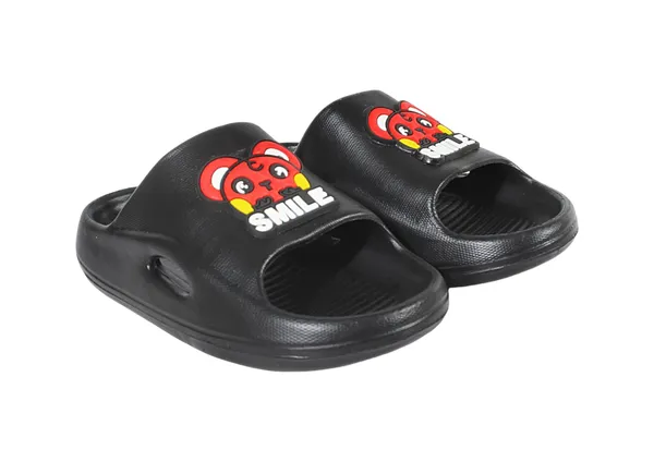 Smile_Black_Slipper_Unisex_For_Kids