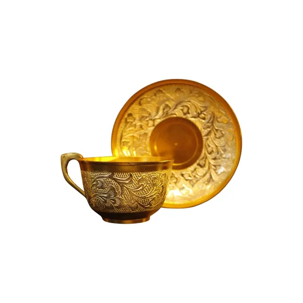 ALZARIA®_Pure_Brass_Premium_Tea_Cup_Set_With_Sauser_For_Home_And_Kitchen