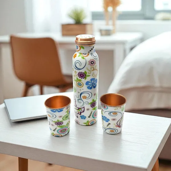 ALZARIA®_Multicolor_Copper_Premium_Water_Bottle_Set_For_Home_And_Kitchen_Pack_Of_2
