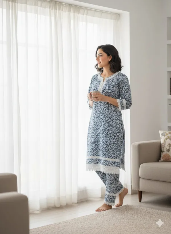 Blue_Rayon_Printed_Long_Co_Ord_Set_For_Women