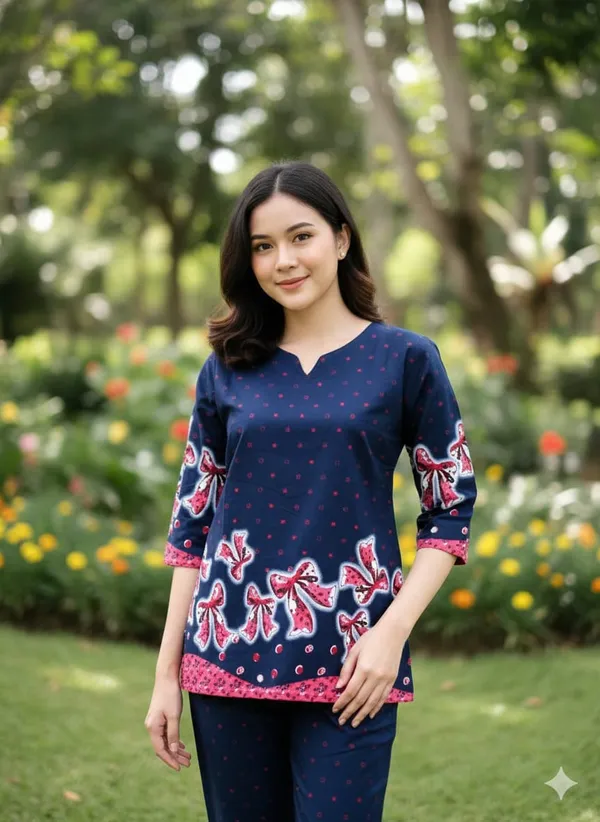 Blue_Red_Flower_Cotton_Printed_Co_Ord_Set_For_Women
