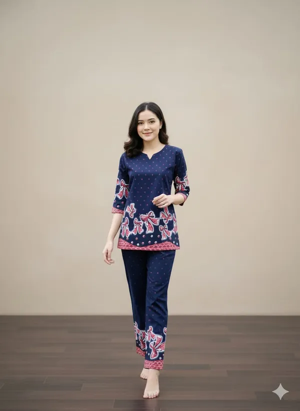 Blue_Red_Flower_Cotton_Printed_Co_Ord_Set_For_Women
