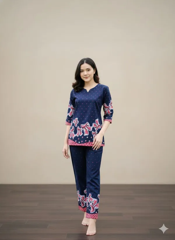 Blue_Red_Flower_Cotton_Printed_Co_Ord_Set_For_Women