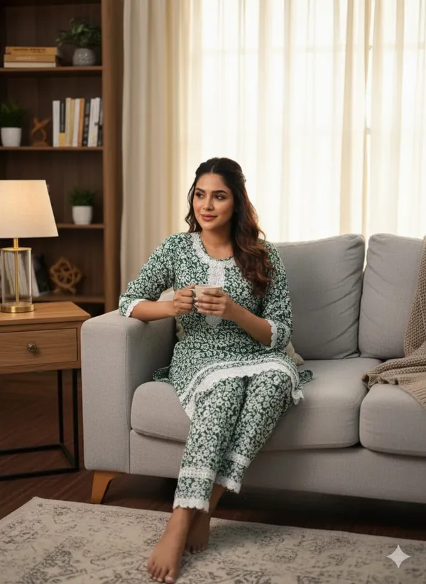 Green_Rayon_Printed_Long_Co_Ord_Set_For_Women