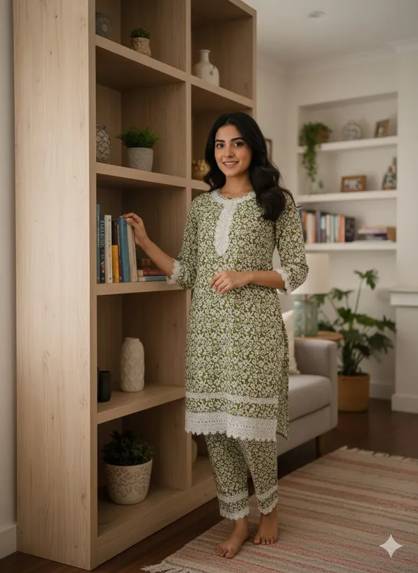 Green_Rayon_Printed_Long_Co_Ord_Set_For_Women