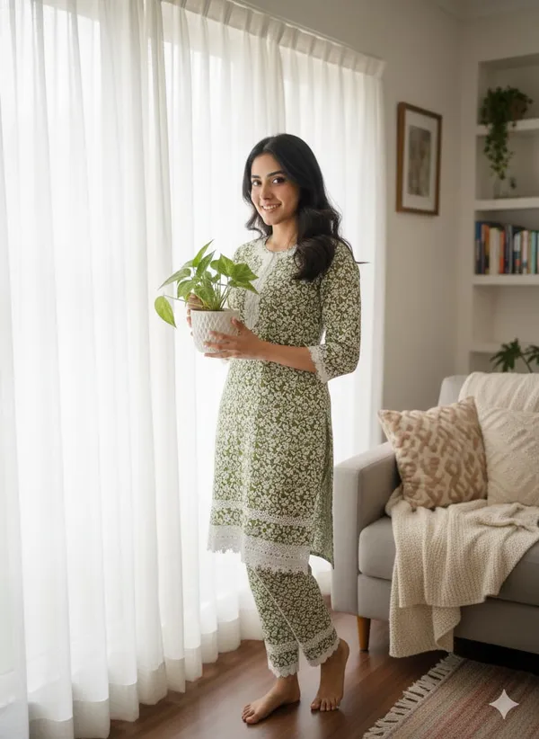 Green_Rayon_Printed_Long_Co_Ord_Set_For_Women