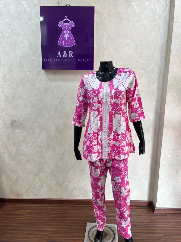 PINK_REYON_CORDS_SET_FOR_WOMENS_/GIRLS