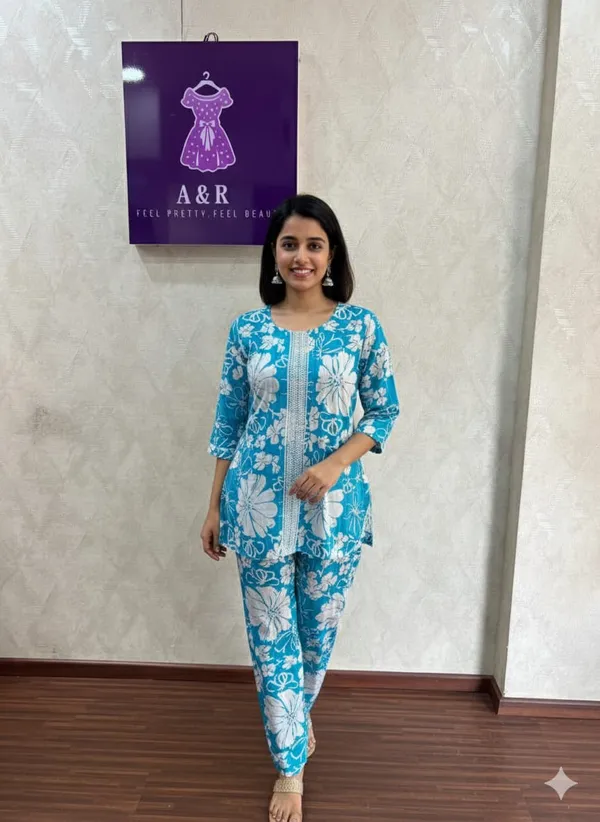 SKY_BLUE_REYON_CORD_SET_LACE_WORK