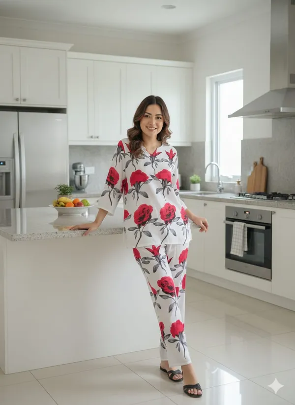 White_Rayon_Printed_Co_Ord_Set_For_Women
