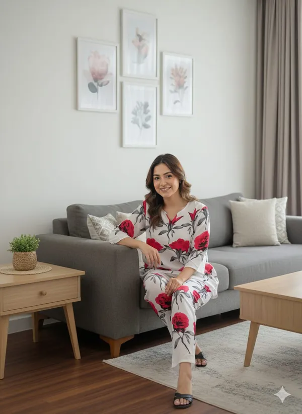 White_Rayon_Printed_Co_Ord_Set_For_Women