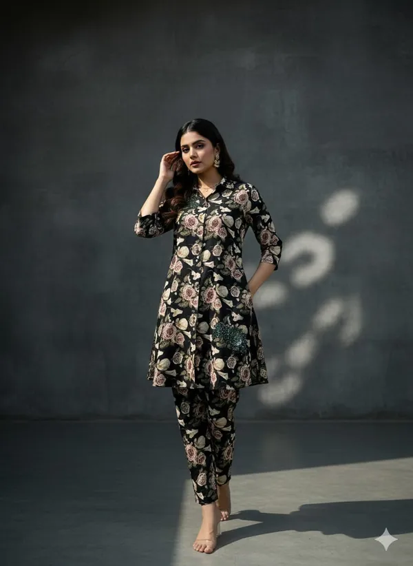Olive_Fabric_Printed_Co_Ords_Set_For_Women