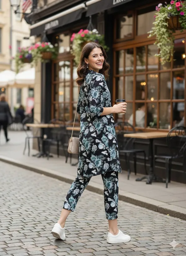 Blue_Fabric_Printed_Co_Ords_Set_For_Women
