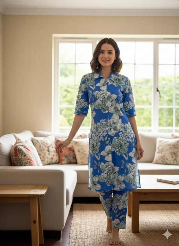 Blue_Rayon_Printed_Co_Ord_For_Women