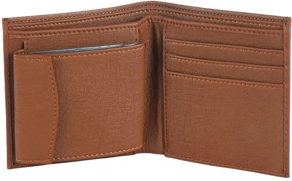 Tan_Genuine_Leather_Self_Design_Wallet_For_Men_&_Women