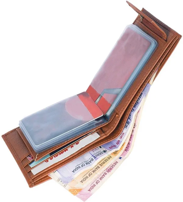 Tan_Genuine_Leather_Self_Design_Wallet_For_Men_&_Women