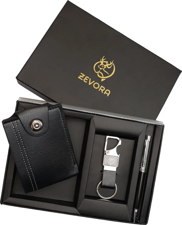 Black_Genuine_Leather_Wallet_Key_Chain_And_Pen_For_Men