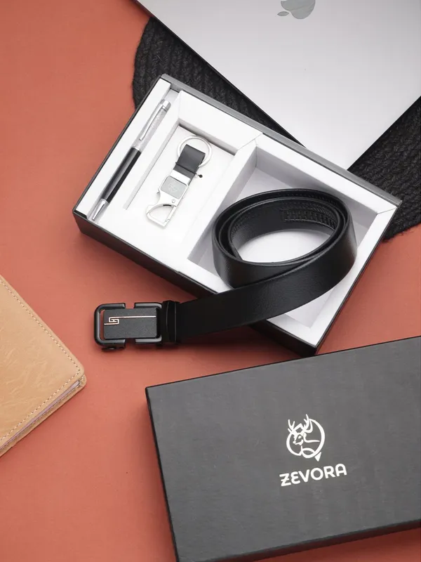 Black_Genuine_Leather_Belt_Keychain_And_Pen_For_Men