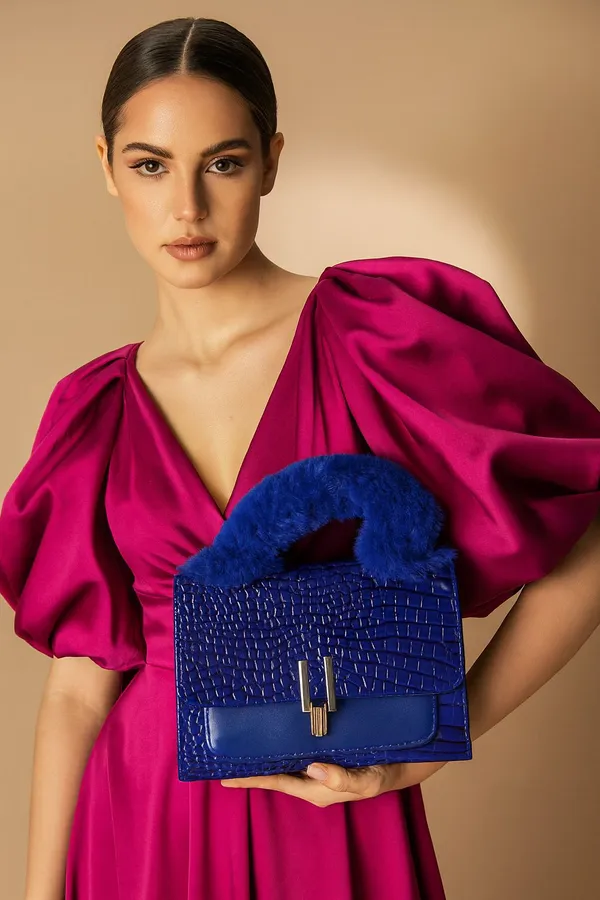 Blue_Pu_Turnlock_Shoulder_Bag_For_Women