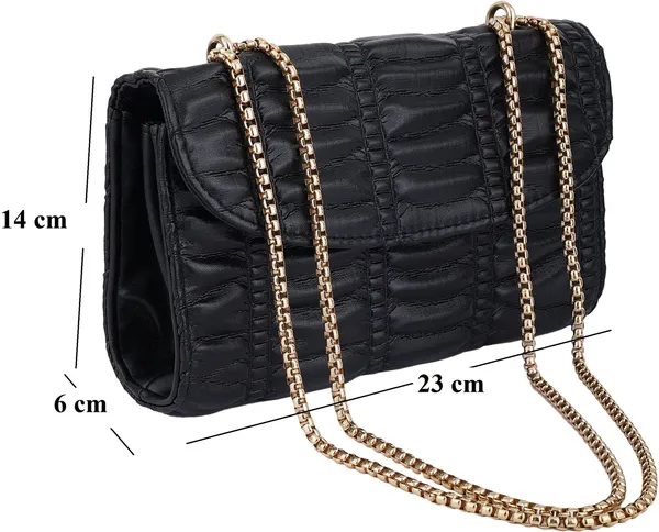 Black_Genuine_Leather_Magnetic_Snap_Shoulder_Bag_For_Women