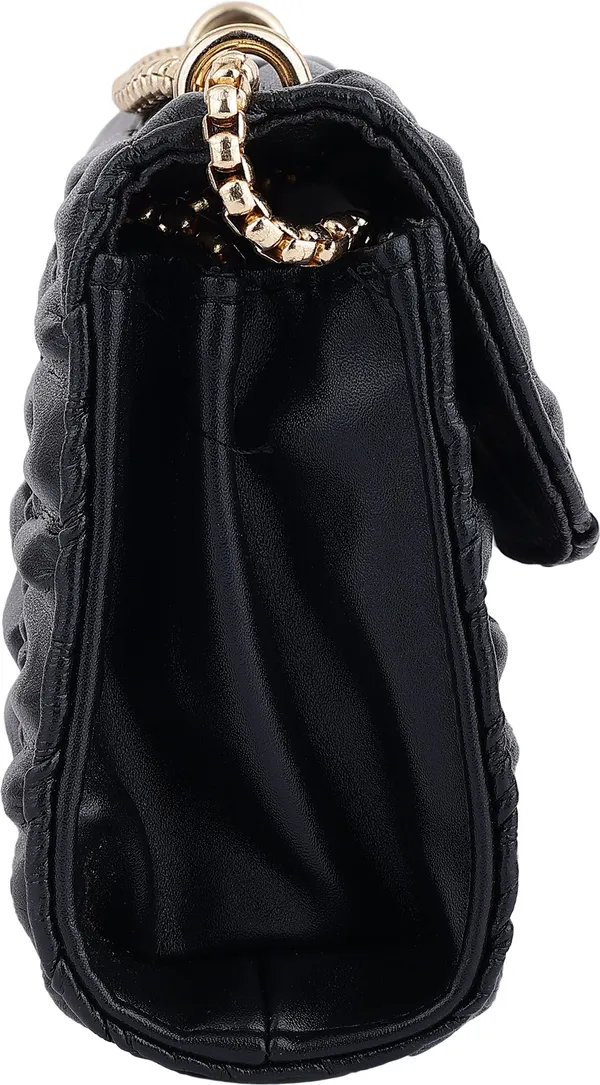 Black_Genuine_Leather_Magnetic_Snap_Shoulder_Bag_For_Women