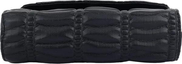 Black_Genuine_Leather_Magnetic_Snap_Shoulder_Bag_For_Women