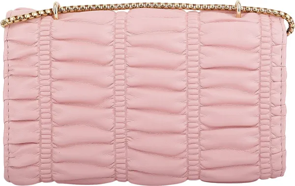 Pink_Genuine_Leather_Magnetic_Snap_Shoulder_Bag_For_Women