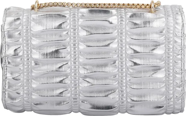 Silver_Genuine_Leather_Magnetic_Snap_Shoulder_Bag_For_Women