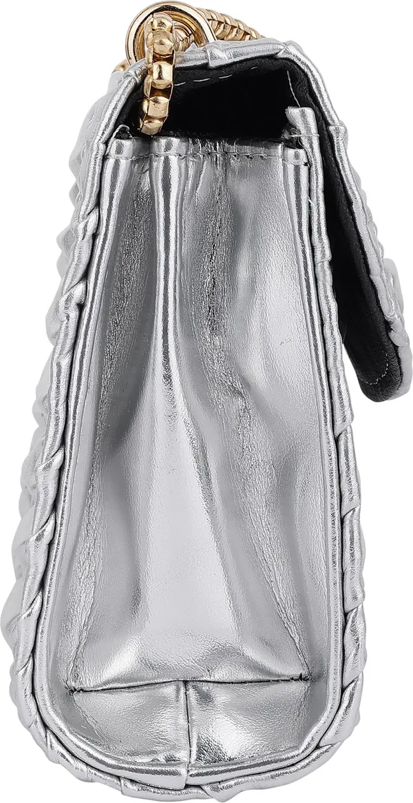 Silver_Genuine_Leather_Magnetic_Snap_Shoulder_Bag_For_Women