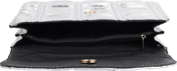 Silver_Genuine_Leather_Magnetic_Snap_Shoulder_Bag_For_Women