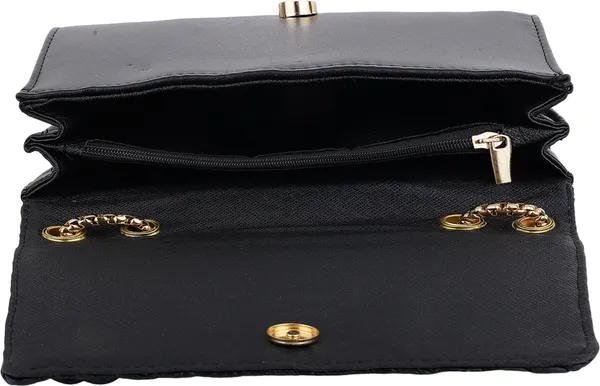 Black_Genuine_Leather_Magnetic_Snap_Shoulder_Bag_For_Women