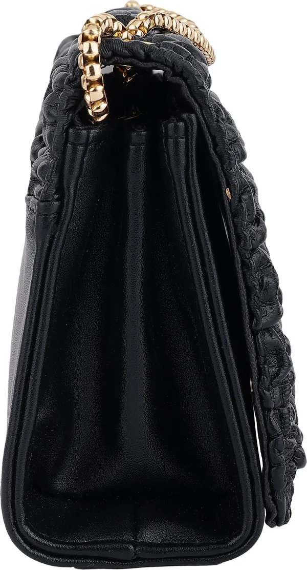 Black_Genuine_Leather_Magnetic_Snap_Shoulder_Bag_For_Women