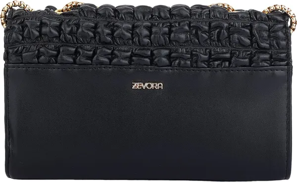 Black_Genuine_Leather_Magnetic_Snap_Shoulder_Bag_For_Women