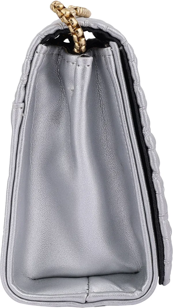 Silver_Genuine_Leather_Magnetic_Snap_Shoulder_Bag_For_Women