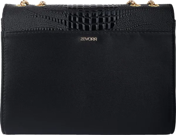 Black_Pu_Magnetic_Snap_Shoulder_Bag_For_Girls