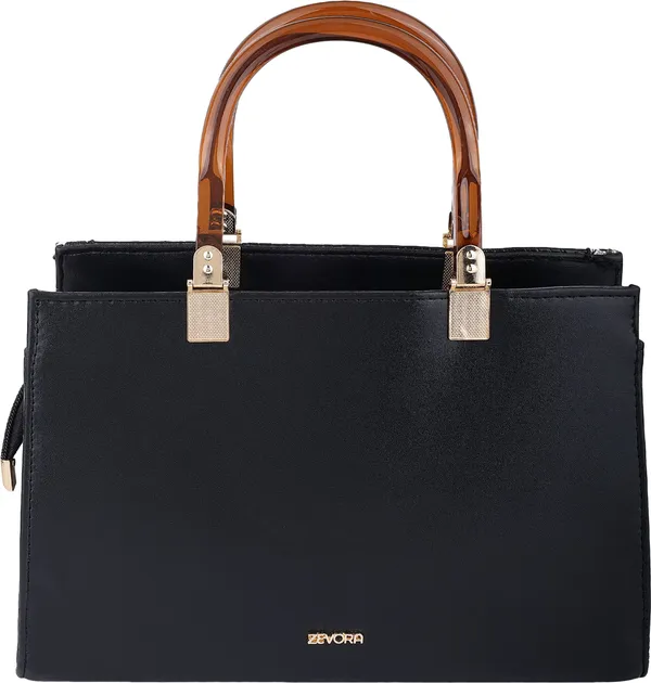 Black_Pu_Zip_Hand_Held_Bag_For_Women