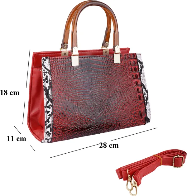 Red_Pu_Zip_Hand_Held_Bag_For_Women