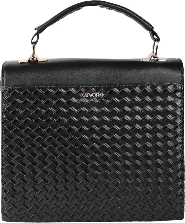 Black_Genuine_Leather_Magnetic_Snap_Shoulder_Bag_For_Girls