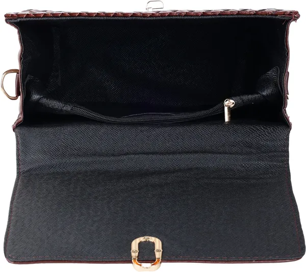 Brown_Genuine_Leather_Magnetic_Snap_Shoulder_Bag_For_Girls