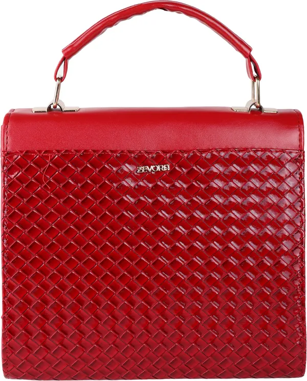 Red_Genuine_Leather_Magnetic_Snap_Shoulder_Bag_For_Girls