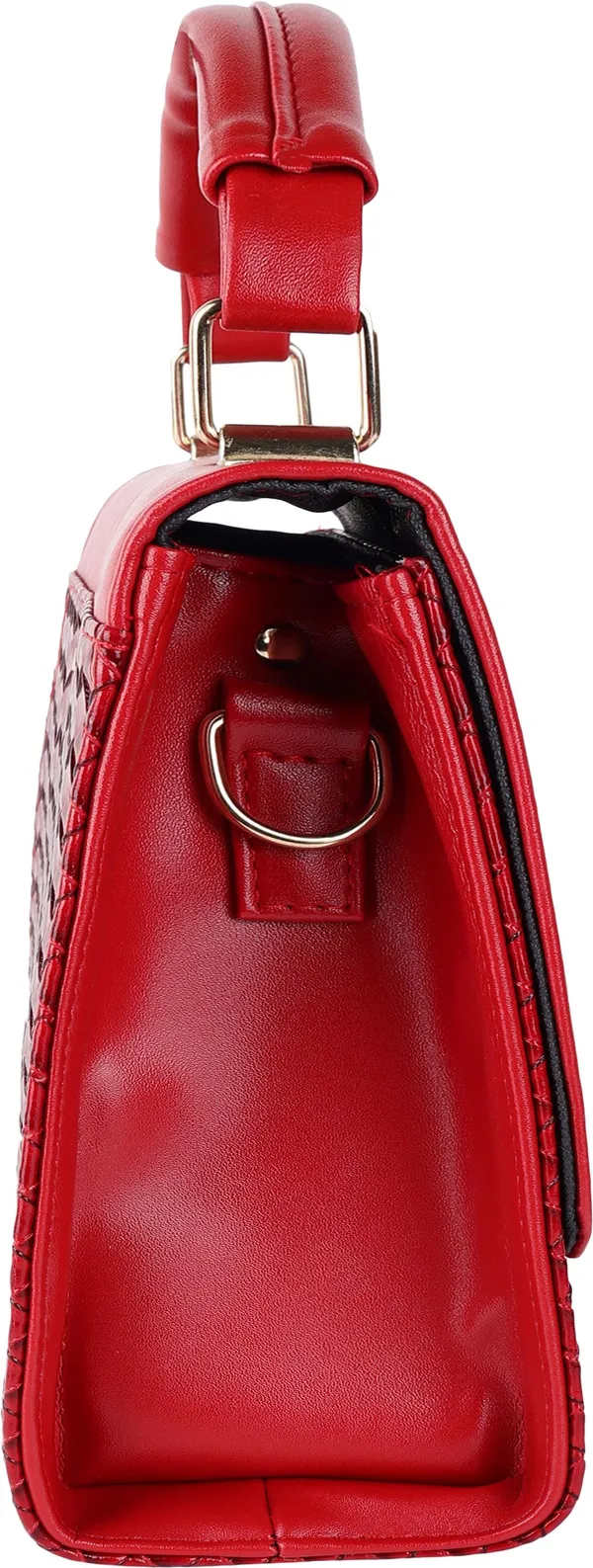 Red_Genuine_Leather_Magnetic_Snap_Shoulder_Bag_For_Girls