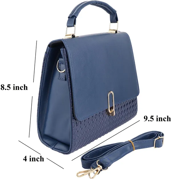 Blue_Genuine_Leather_Magnetic_Snap_Shoulder_Bag_For_Girls