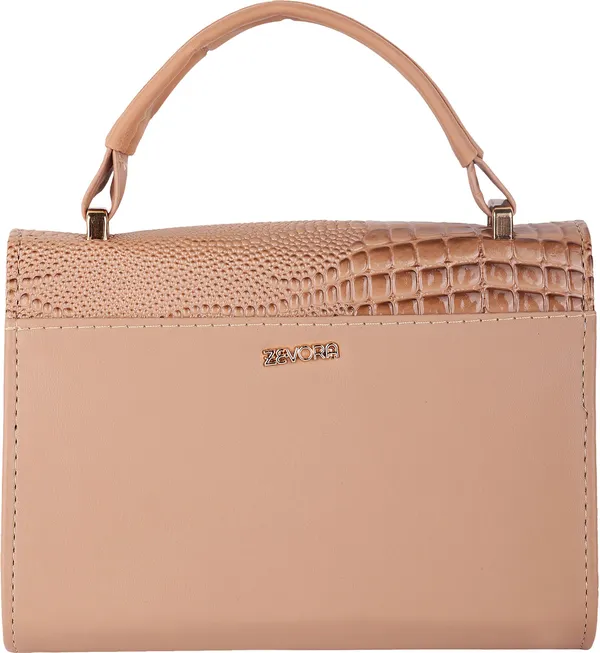 Beige_Pu_Magnetic_Snap_Shoulder_Bag_For_Women