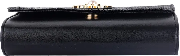 Black_Pu_Magnetic_Snap_Shoulder_Bag_For_Women
