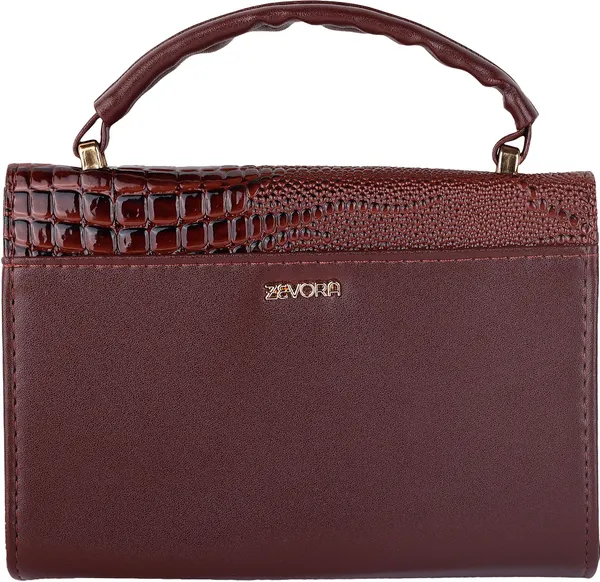 Brown_Pu_Magnetic_Snap_Shoulder_Bag_For_Women