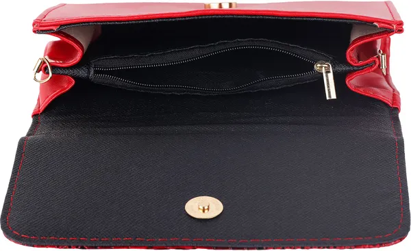 Red_Pu_Magnetic_Snap_Shoulder_Bag_For_Women