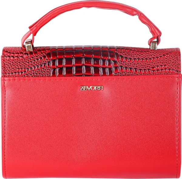 Red_Pu_Magnetic_Snap_Shoulder_Bag_For_Women