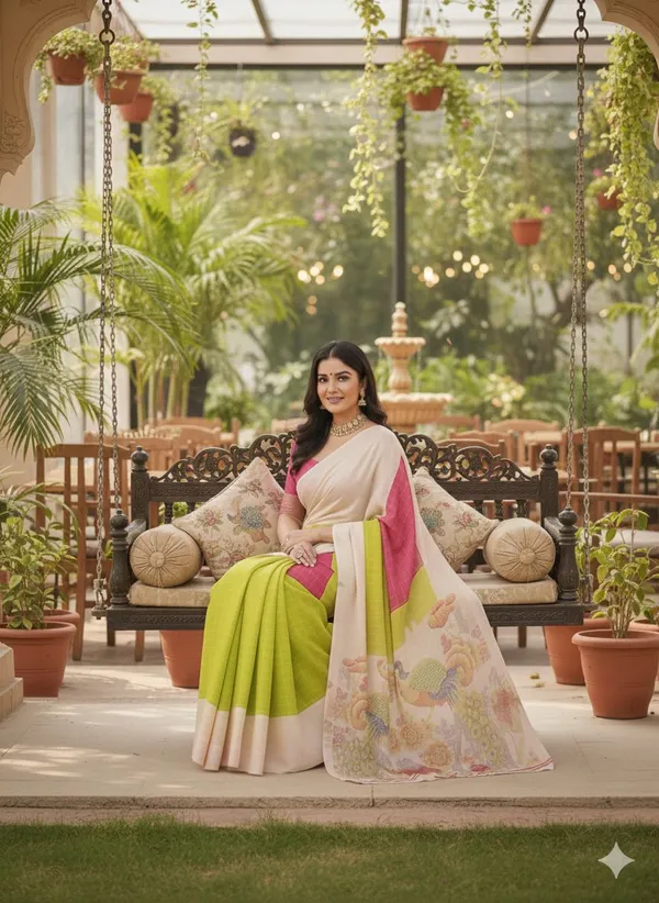 Multicolor_Pure_Silk_Premium_Printed_And_Floral_Print_And_Checkered_And_Paisley_Bollywood_Saree_For_Women